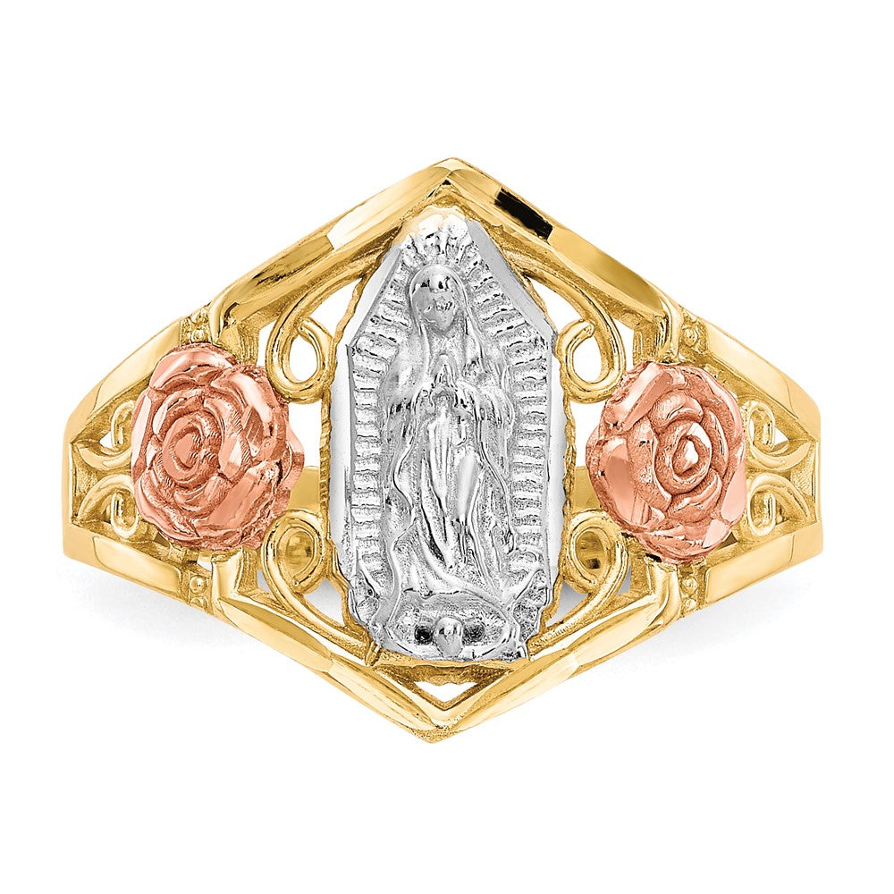 10k Two-tone & Rhodium Our of Guadalupe Ring