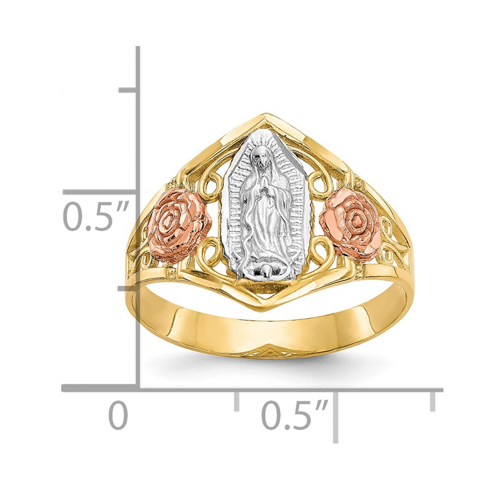 10k Two-tone & Rhodium Our of Guadalupe Ring
