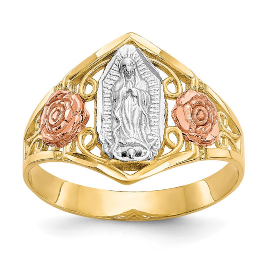 10k Two-tone & Rhodium Our of Guadalupe Ring