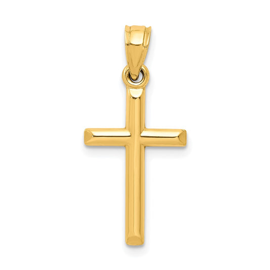 10k Yellow Gold Polished Hollow Cross Pendant
