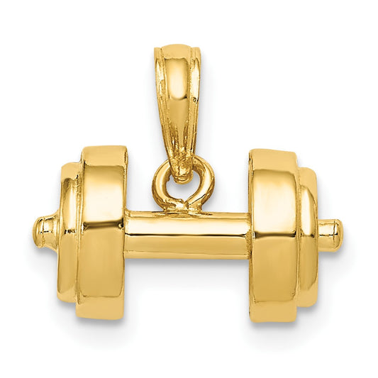 10K 3-D Single Barbell Pendant