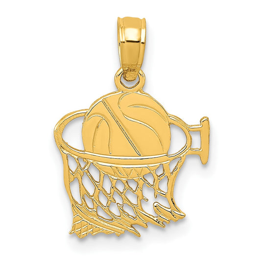 10K Basketball in Net Pendant