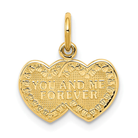 10K You and Me Forever Heart Charm