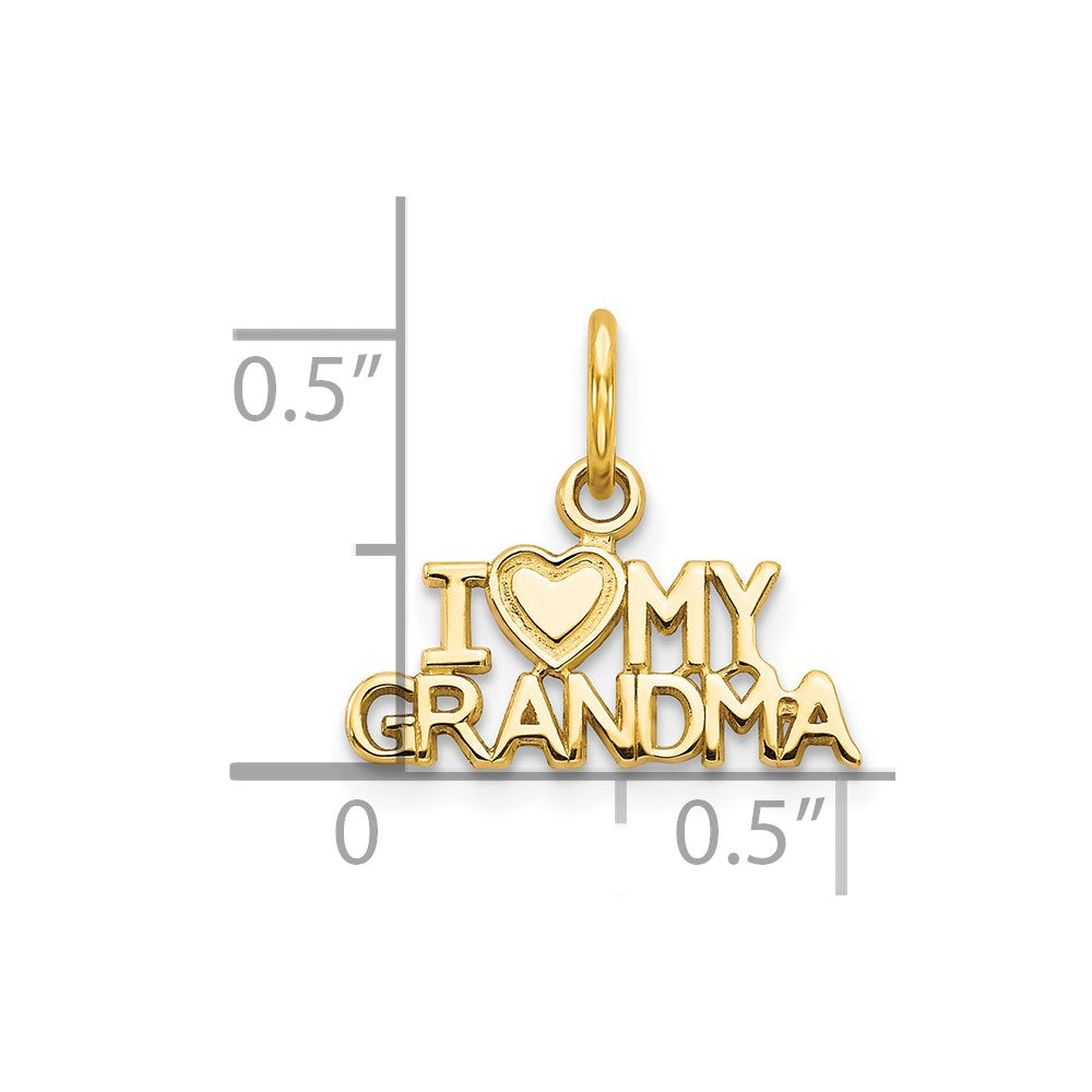 10K I LOVE MY GRANDMA Charm