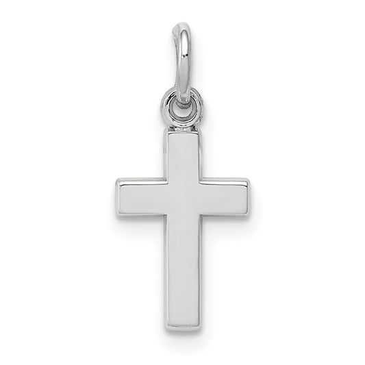 10k White Gold Cross Charm