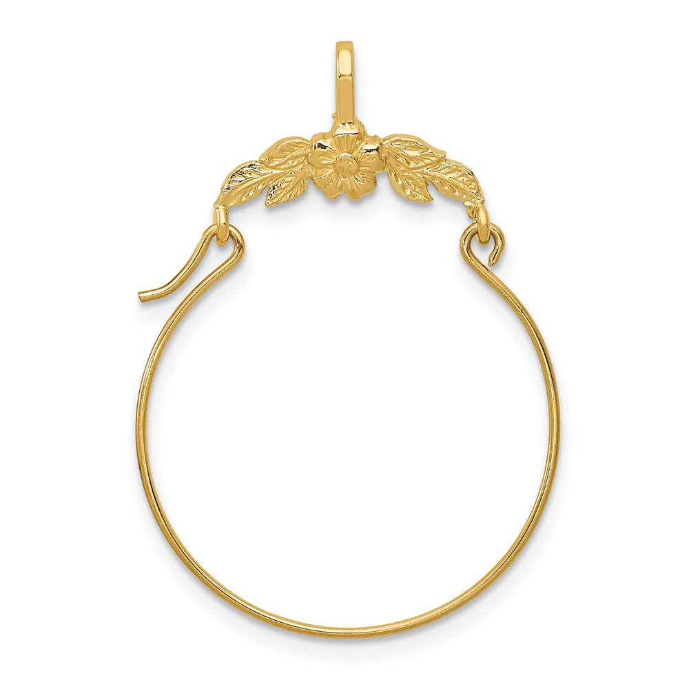10k Polished Floral Charm Holder