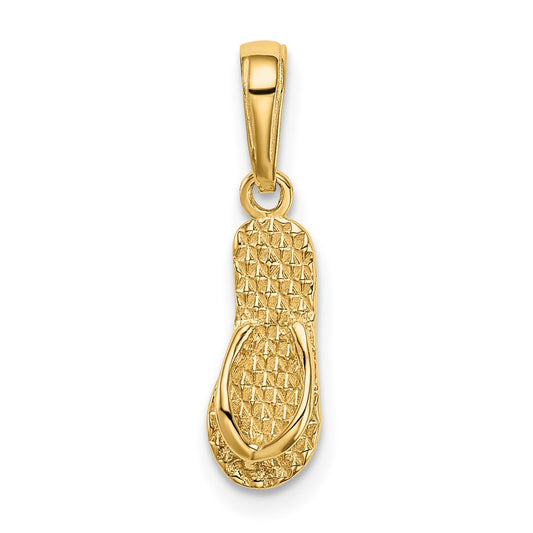 10K 3-D Hawaii Flip-Flop Pendant