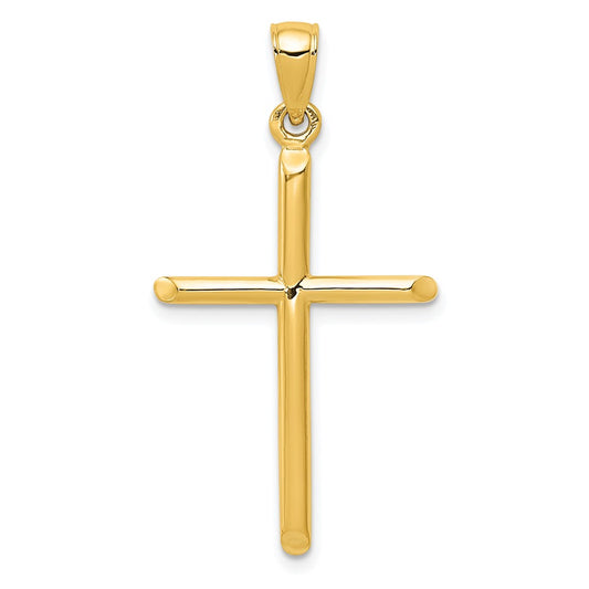 10k Tubular Cross Pendant