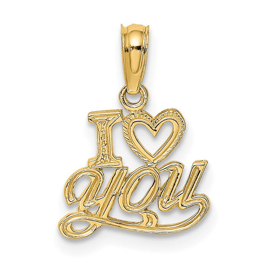 10K Polished and Textured I HEART YOU Charm