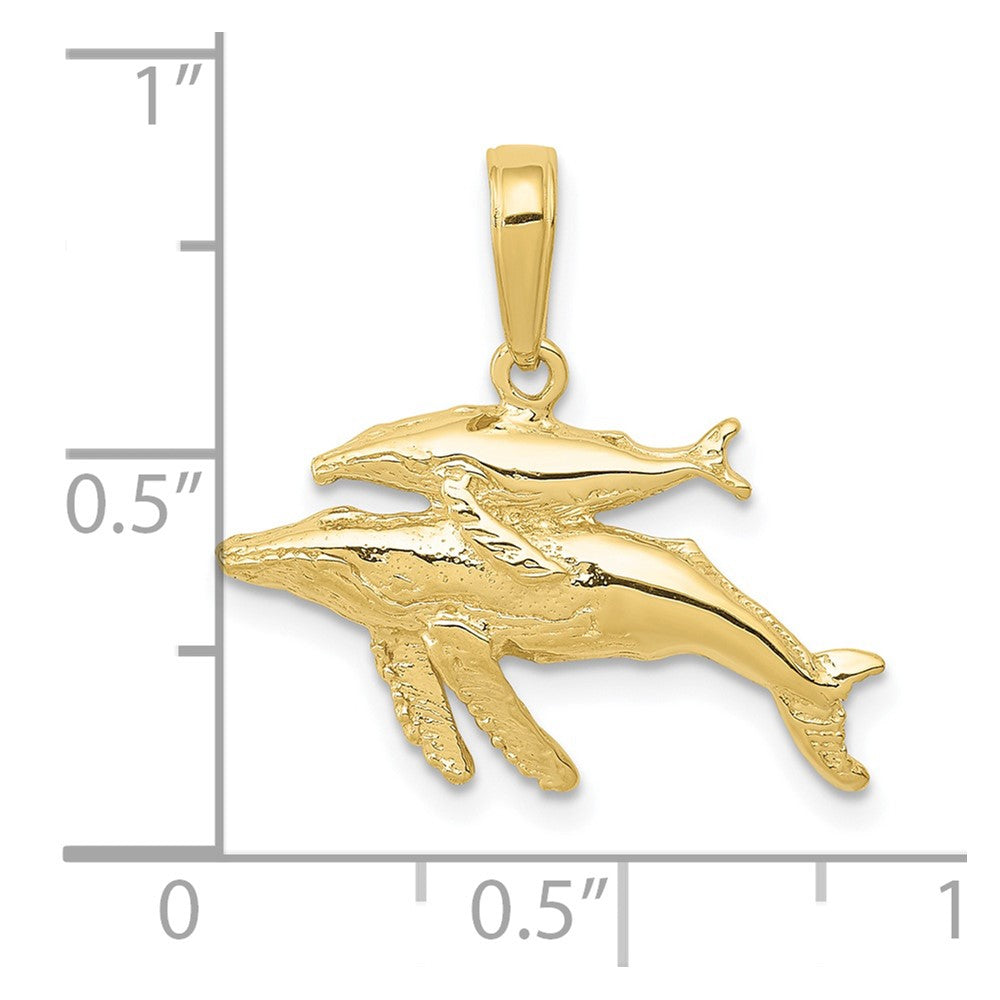 10K Mother and Humpback Whale Pendant