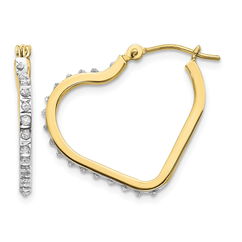 10k Diamond Fascination Heart Hoop Earrings