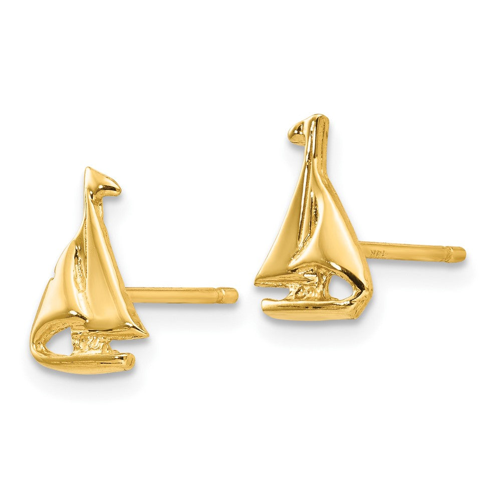 10k Sail Boat Earrings
