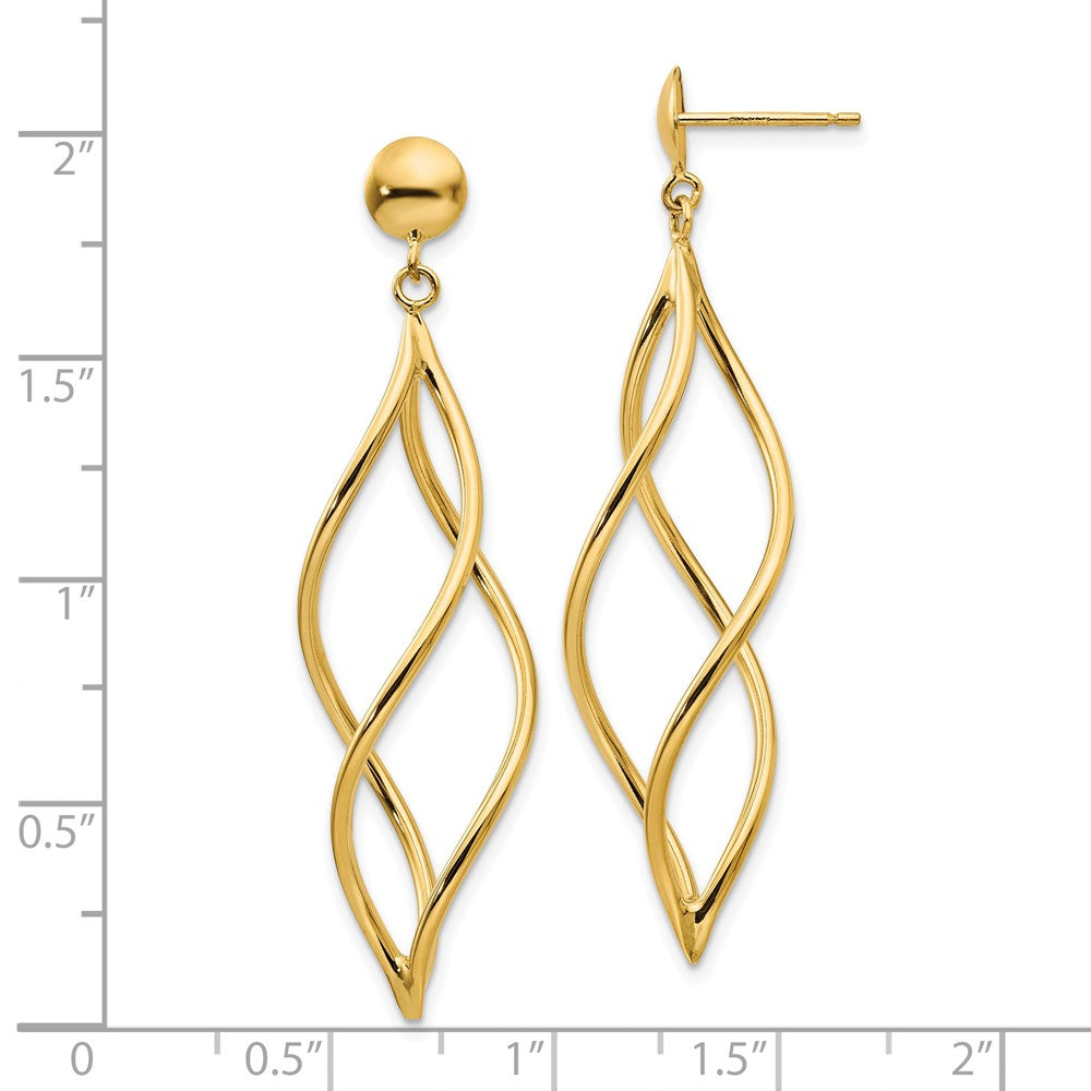 10k Curved Tube Dangle Earrings