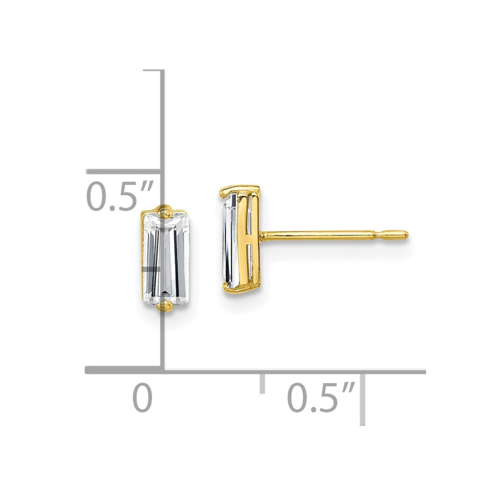 10K Polished CZ Stud Earrings