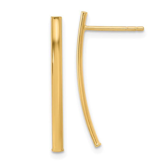 10K Polished Bar Post Earrings