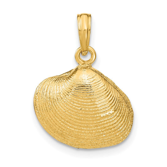 10K Medium Clam Shell Pendant