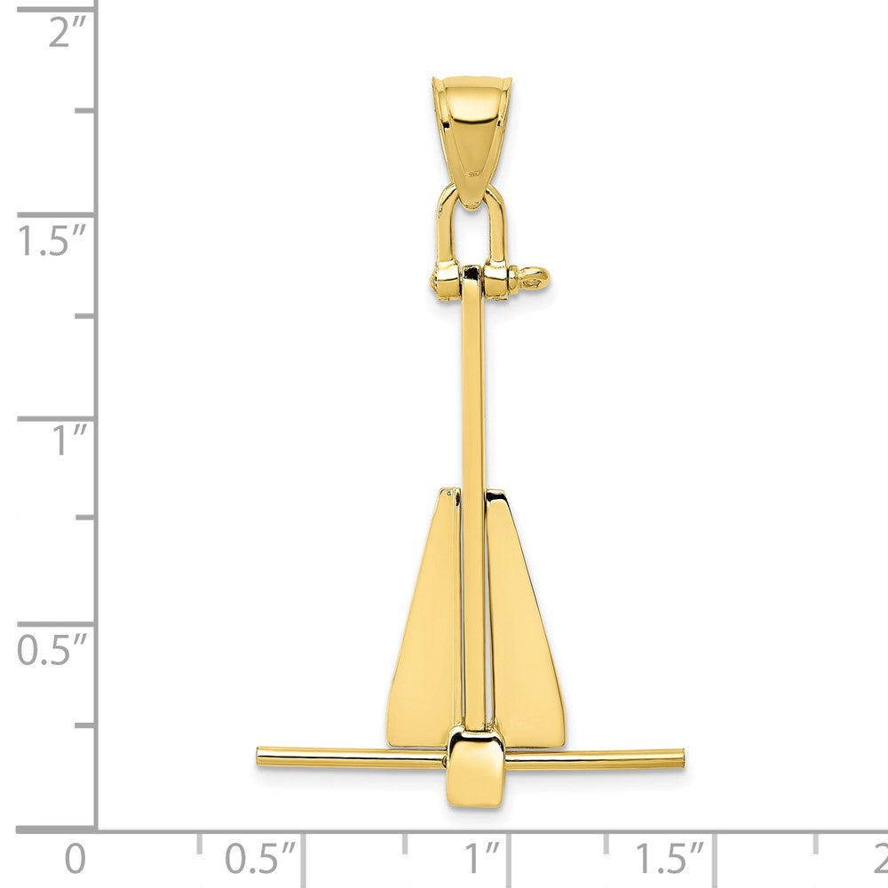 10K  3D Moveable Anchor Pendant