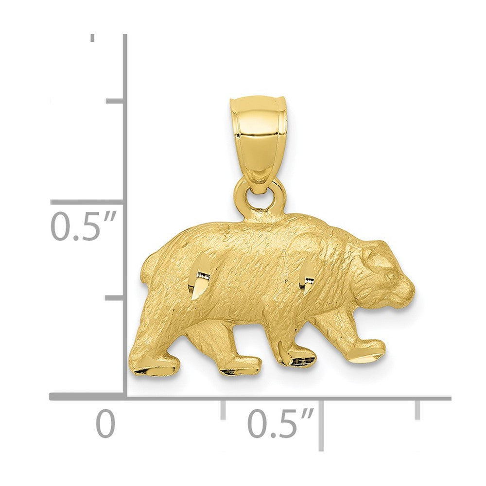 10K Diamond-cut Bear Pendant