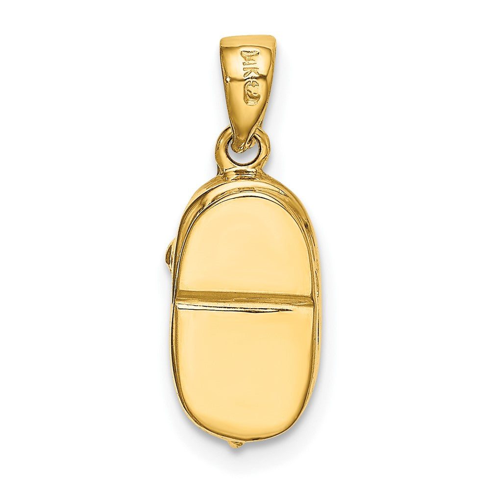 10K 3-D April/Synthetic Stone Engraveable Shoe Charm