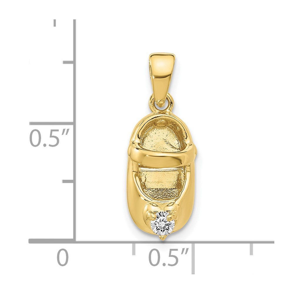 10K 3-D April/Synthetic Stone Engraveable Shoe Charm