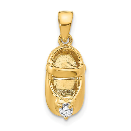 10K 3-D April/Synthetic Stone Engraveable Shoe Charm