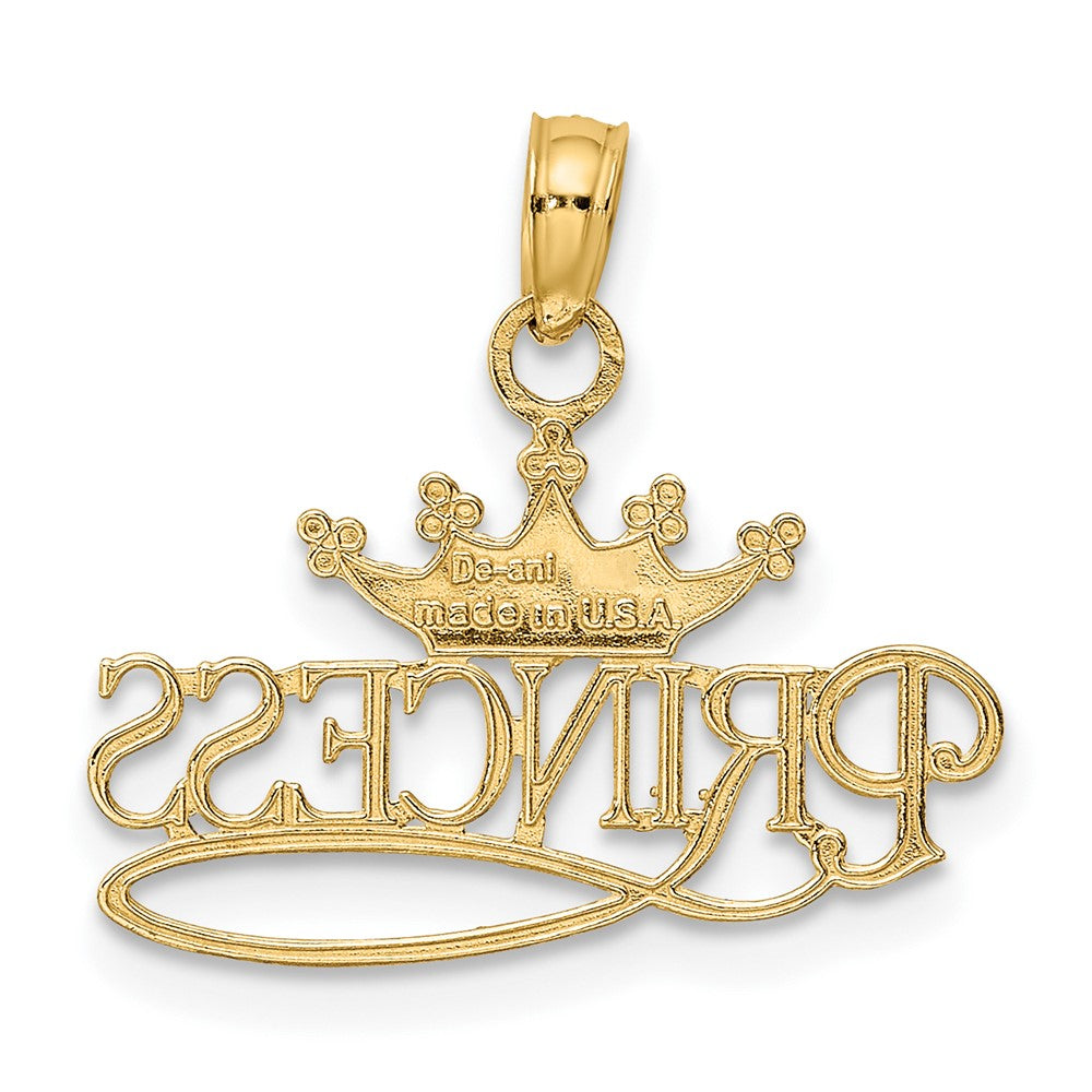10k w/Rhodium PRINCESS w/White Crown Charm