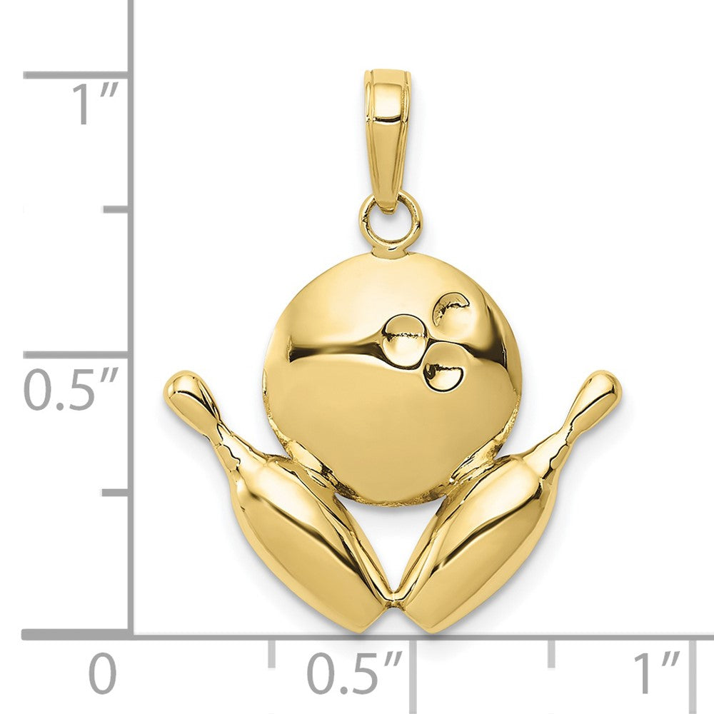 10k Diamond-Cut Bowling Theme Charm
