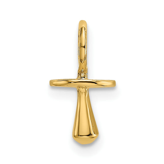 10K Gold Polished 3-D Pacifier Charm