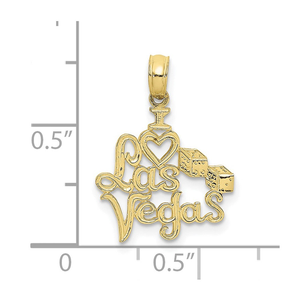 10K I HEART LAS VEGAS  with Dice Engraved Charm