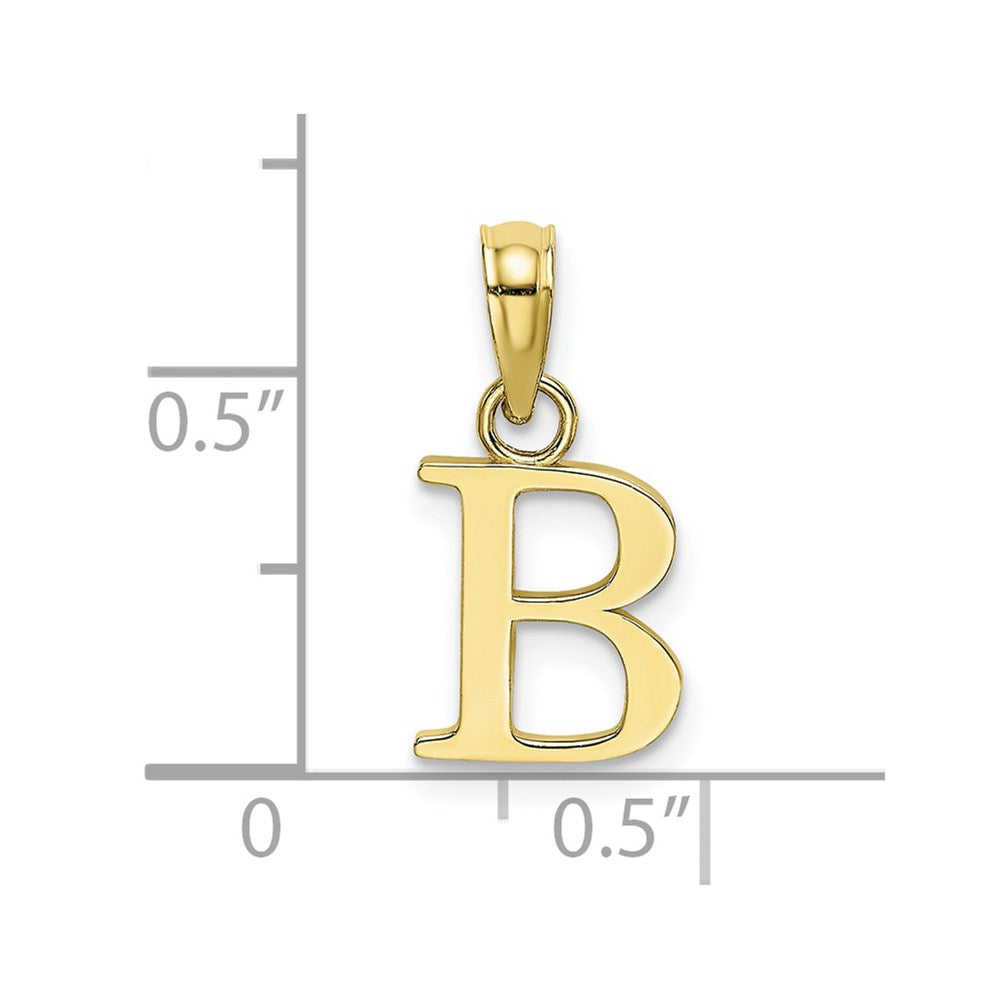 10K Polished B Block Initial Charm