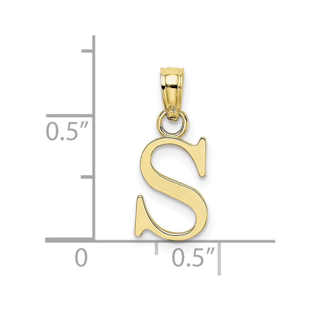 10K Polished S Block Initial Charm