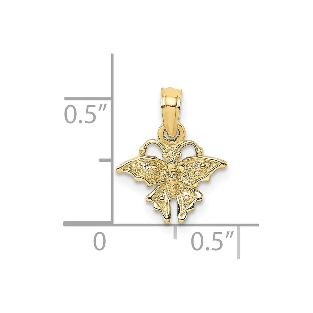 10K Textured Mini Butterfly Charm