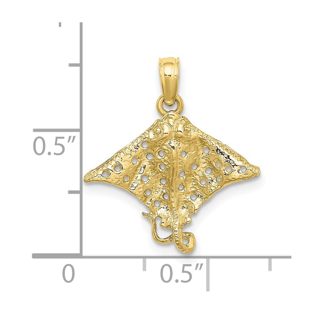 10K 2-D Spotted Eagle Ray w/ Holes Charm