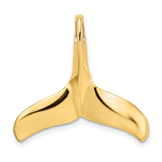 10K 3-D Polished/Textured Whale Tail Charm