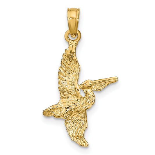 10K 3-D Pelican Flying Charm