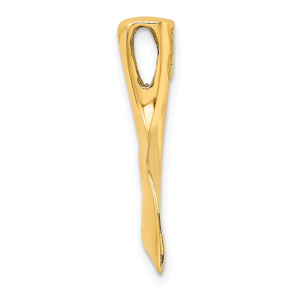 10K 3-D Polished Whale Tail Charm