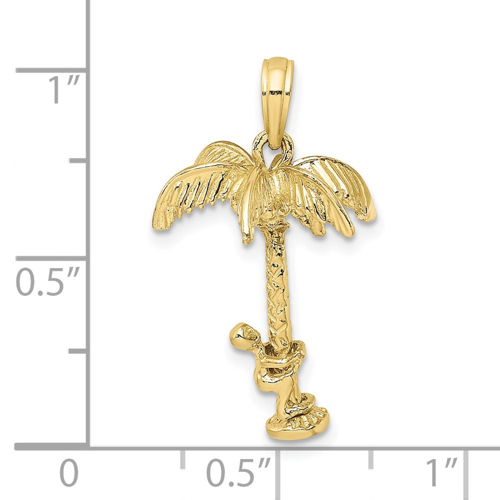 10K 3-D Palm Tree W/Moveable Charm