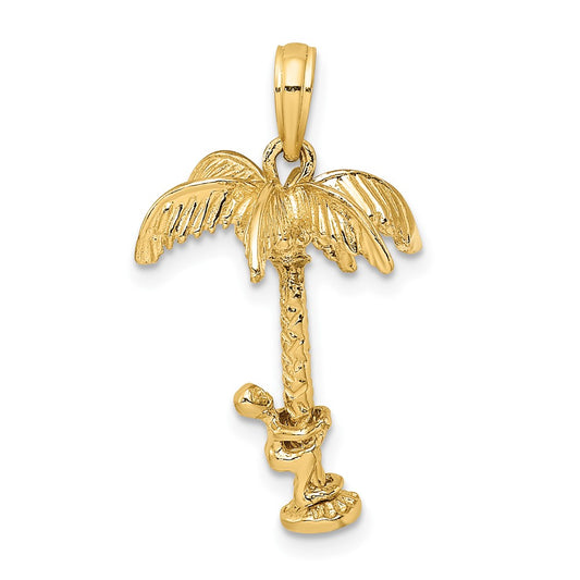 10K 3-D Palm Tree W/Moveable Charm