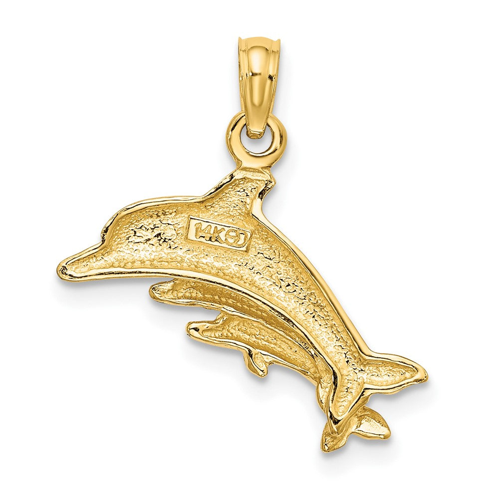 10K Dolphin w/ 2 Dolphins Charm