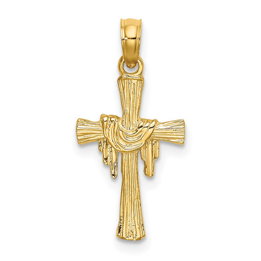 10K Cross w/ Drape Charm