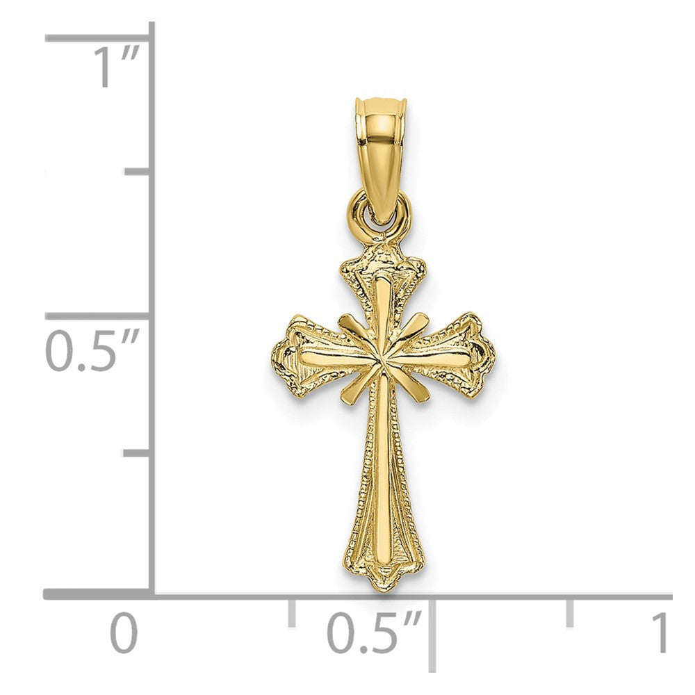 10K Engraved Small Cross w/ X  Center Charm