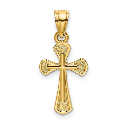 10K Solid Textured Cross Charm