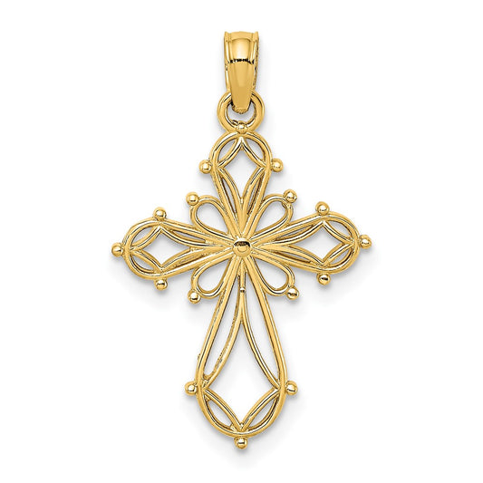 10K Cut-Out Fancy Cross Charm