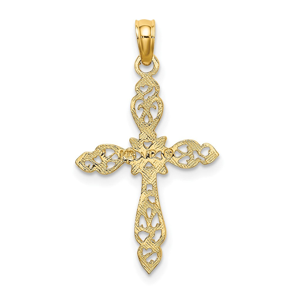 10K Polished Cut-Out Cross Charm