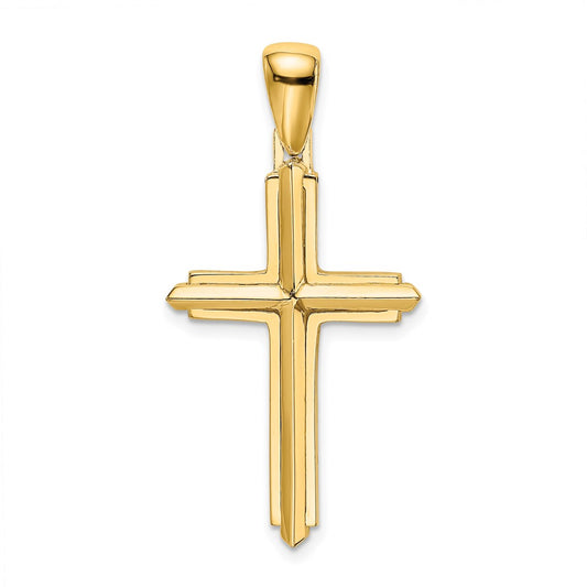 10K Polished Cross Charm