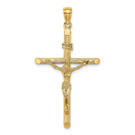 10K Textured Crucifix Charm