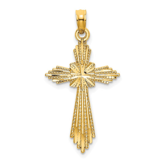 10K Fancy D/C Cross Charm