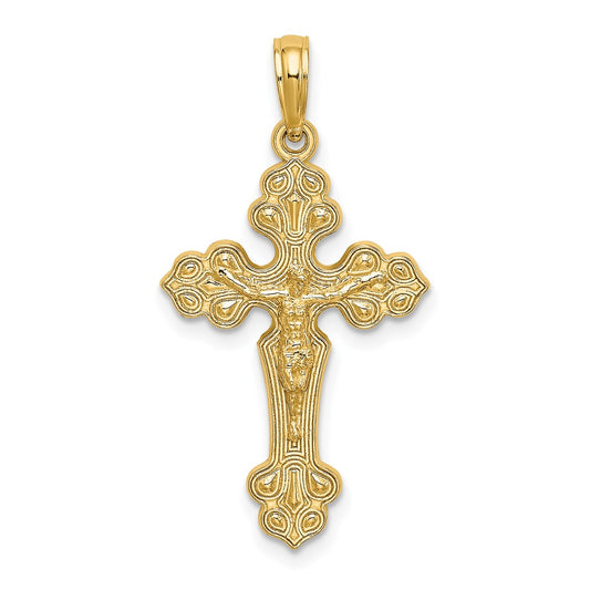 10K Crucifix W/ Fancy Tips Charm