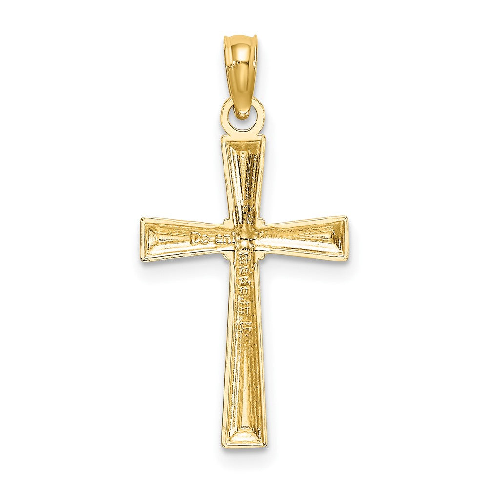 10K D/C Textured Cross Charm