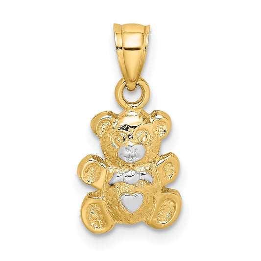 10k w/Rhodium Teddy Bear Charm